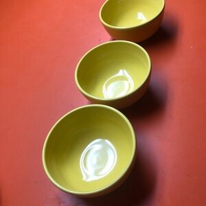 Three Yellow Fiesta Bowls Excellent Condition